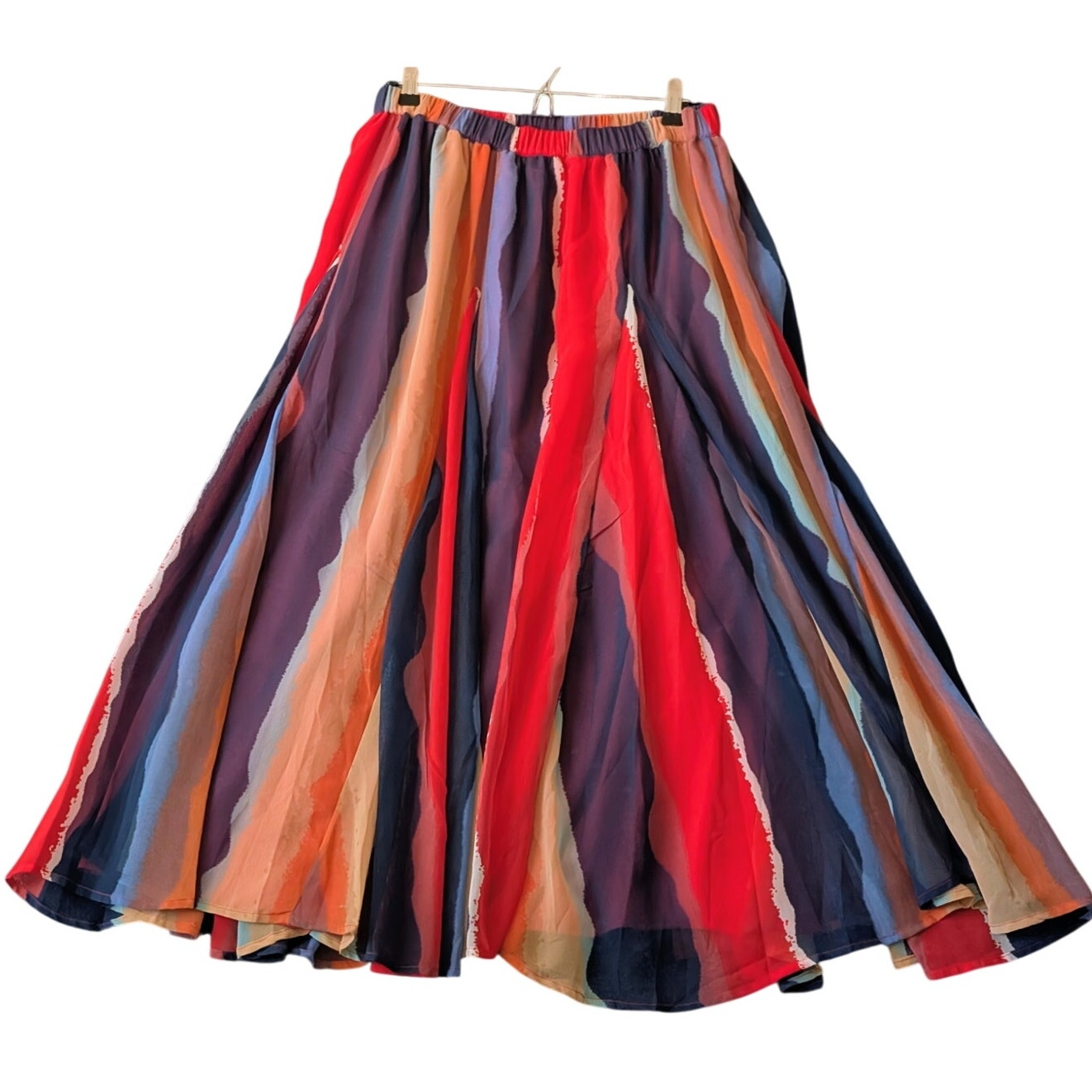 Phool Multi-Color Boho Maxi Elastic Waist Skirt Size 1X