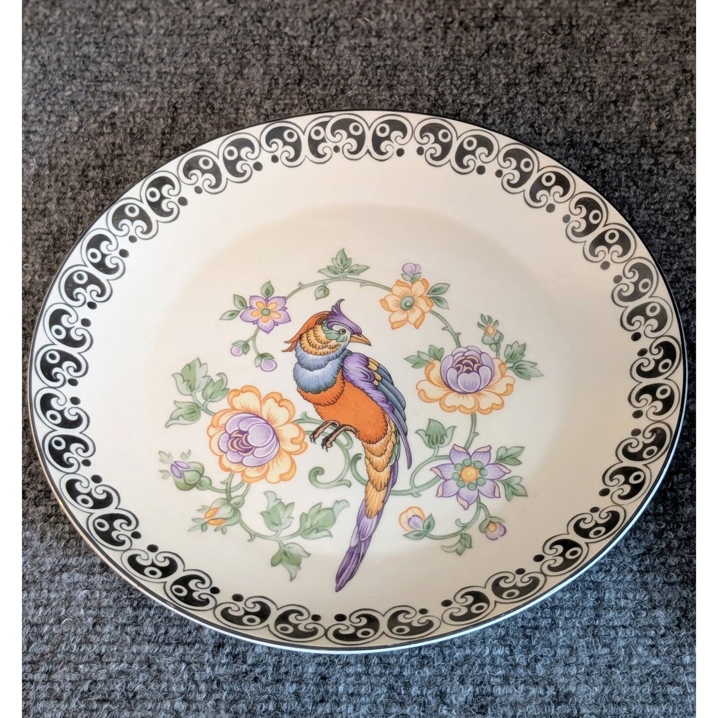 Rare Vintage Z. S. & Co. Bavaria Art Deco Exotic Bird Plate 1944