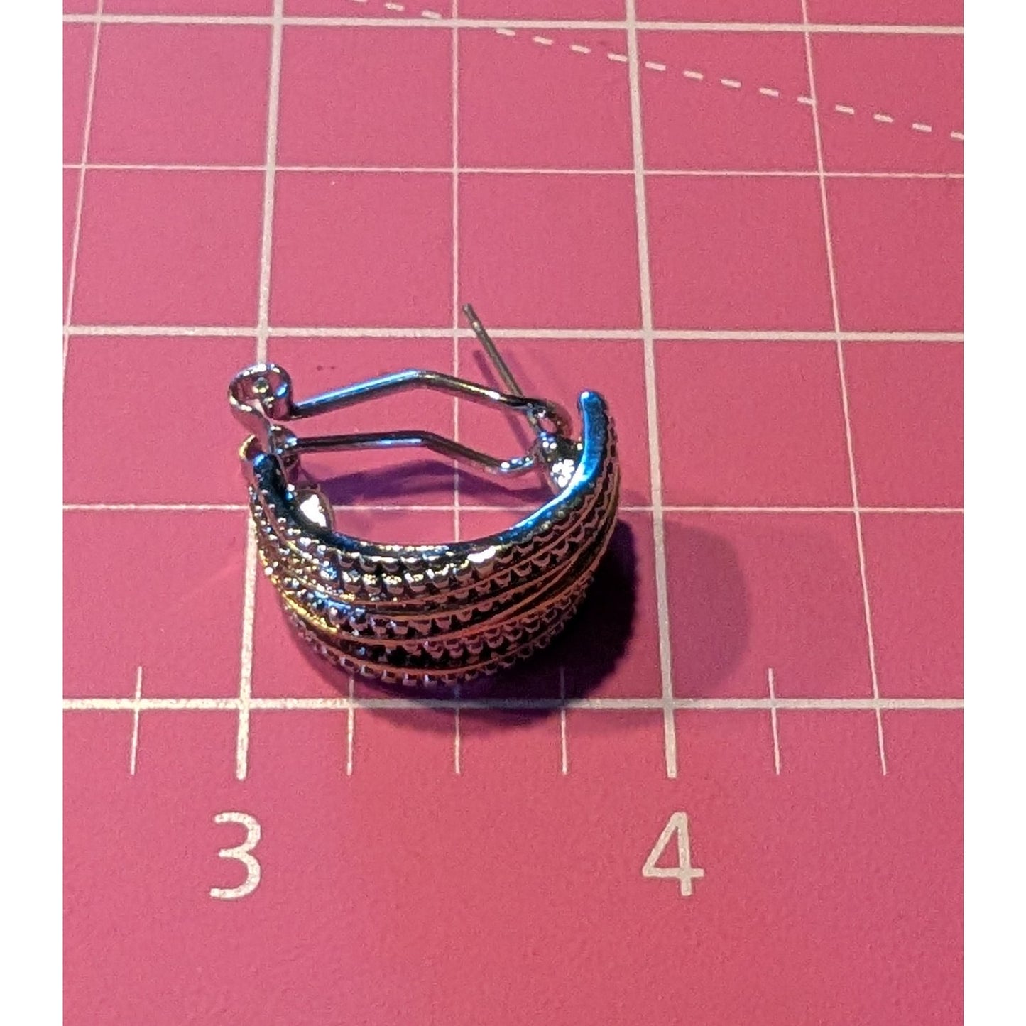 Lot of Two Pair Silver Tone & Two Tone Pierced Hoop Earrings