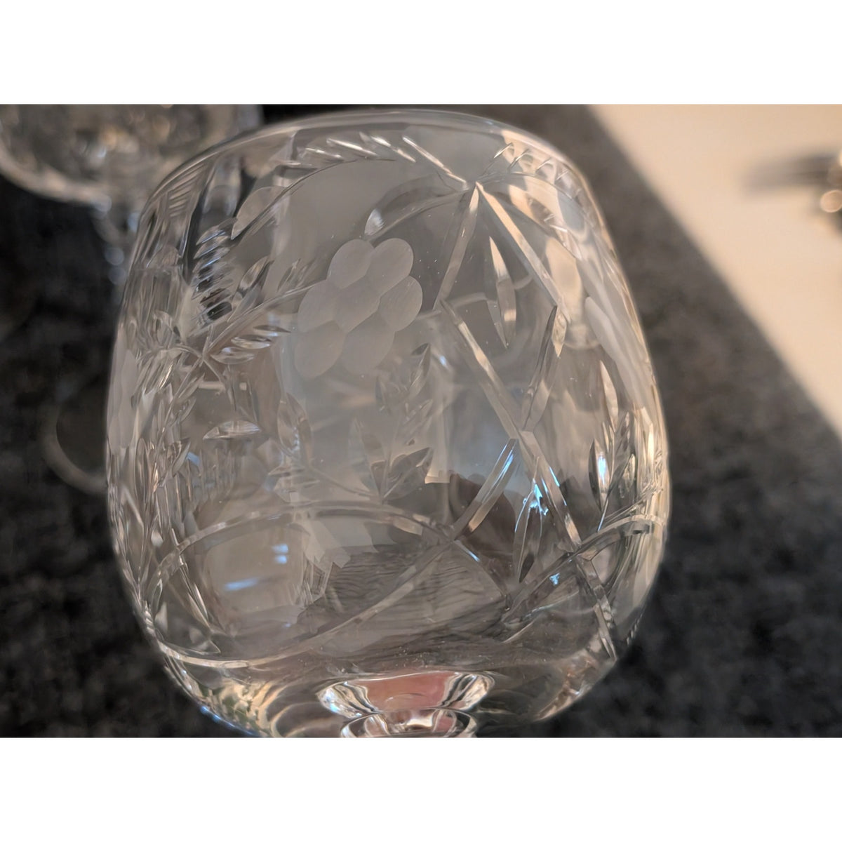 Vintage Libbey Rock Sharpe Atlantis Blown Glass Stemmed Water Goblet Set of Five