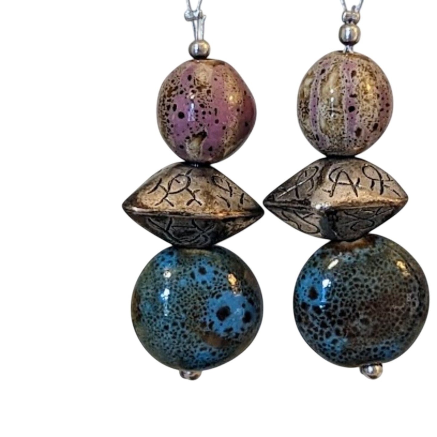 Glass Bead Dangle Earrings