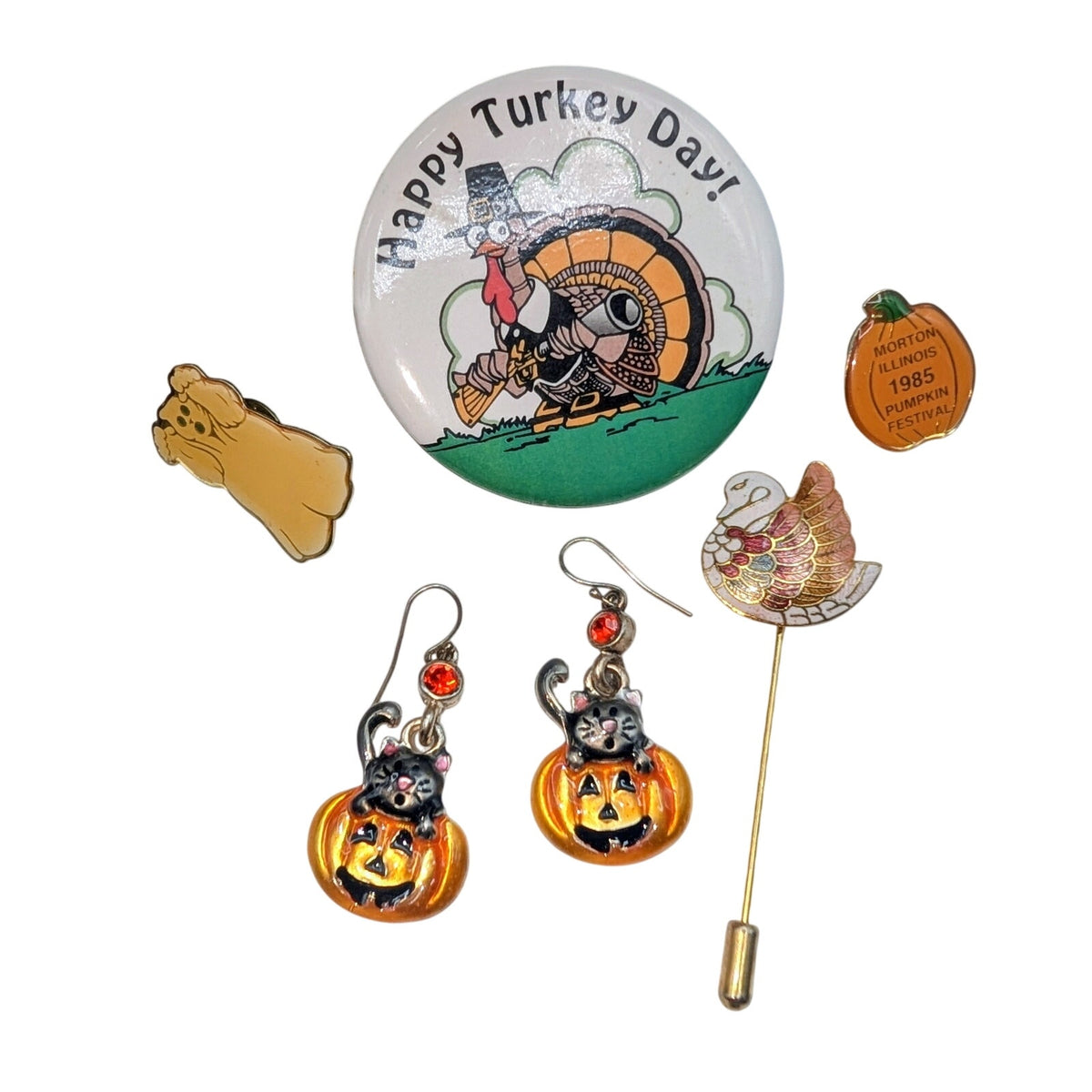 Fall Harvest Fun 7 Piece Bracelets Pins Earrings Jewelry Lot