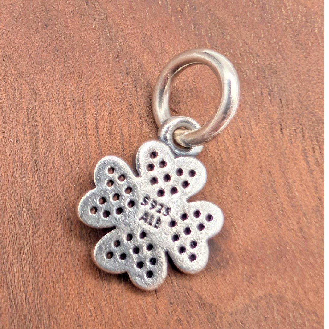 PANDORA Retired Authentic Symbol of Lucky in Love Clover 925 Sterling CZ Charm