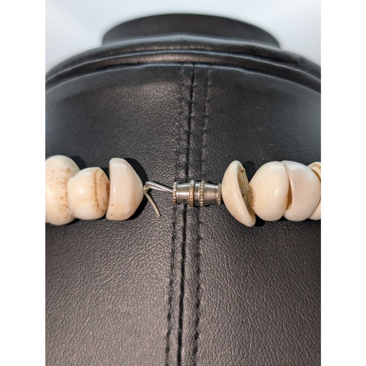 Vintage Genuine X-Large Up to 15mm Puka Shell Barrel Clasp 16.5" Necklace