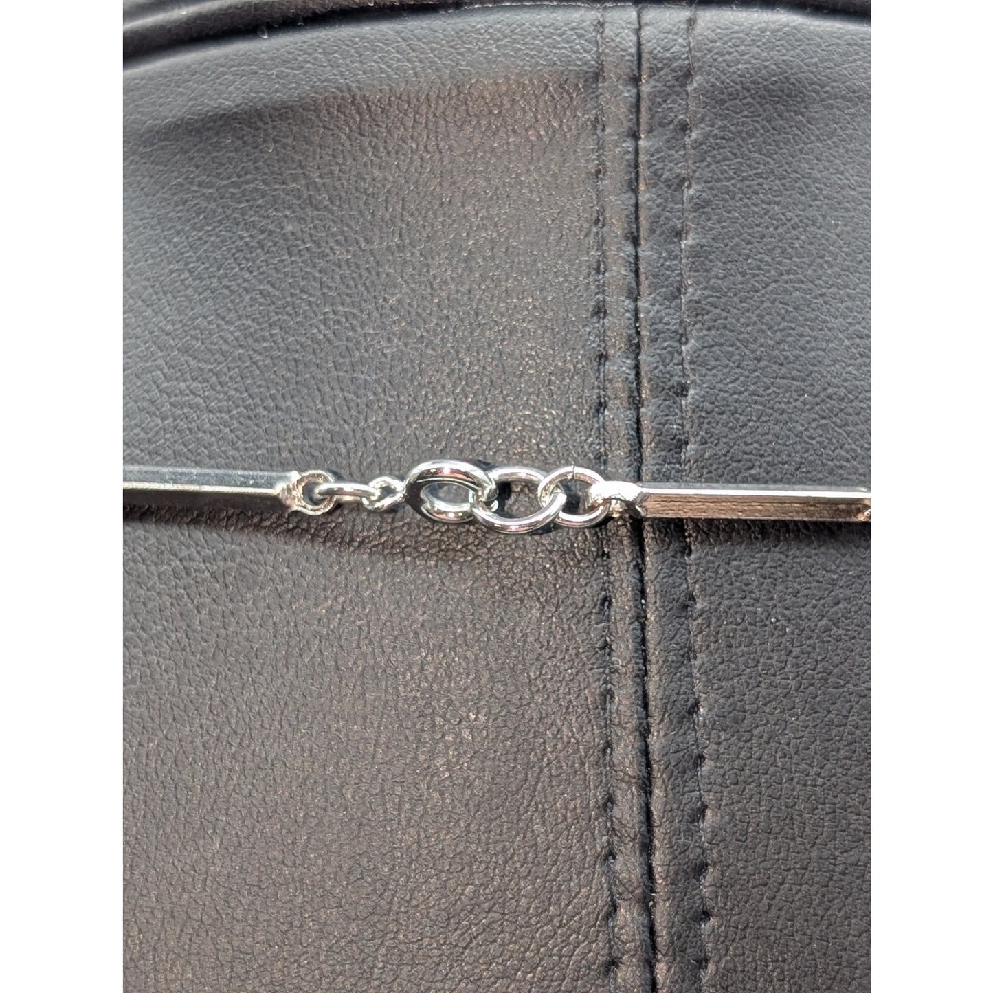 Vintage Avon Modernist Mayan Silver Tone 2.25" Pendant Rod Chain 24" Necklace