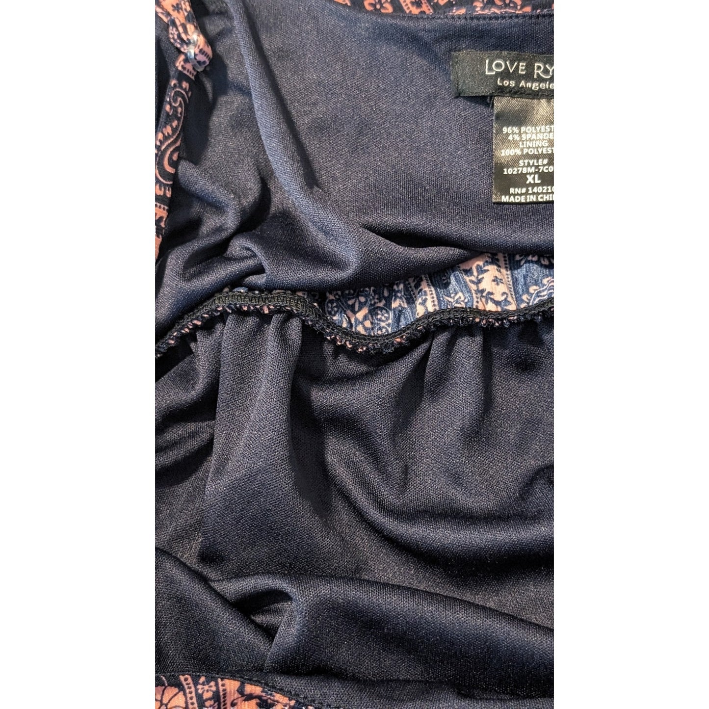 Love Ryan Los Angeles Adjustable Spaghetti Strap Paisley Maxi Dress Womens Sz XL