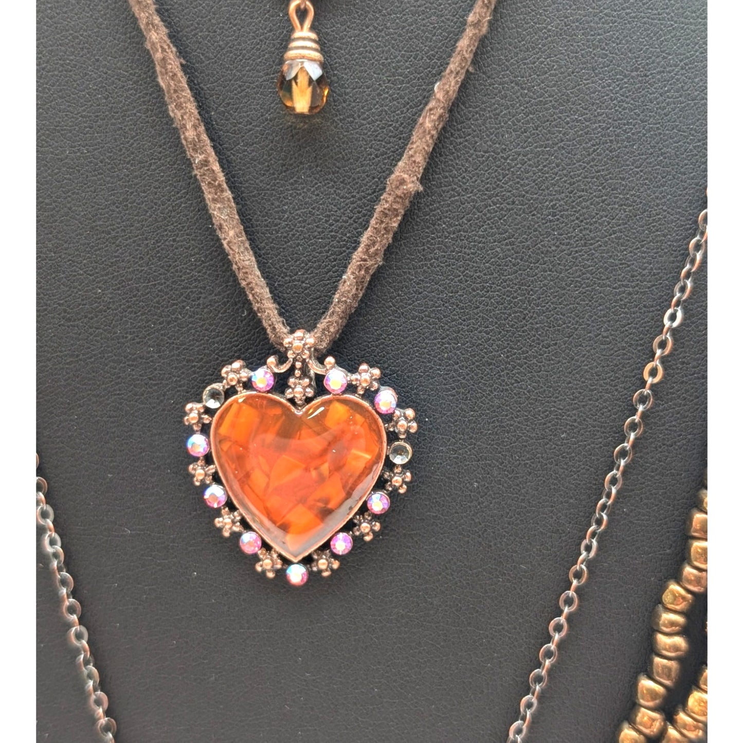 Seven Piece Copper Lot Four Necklaces & Three Bracelets
