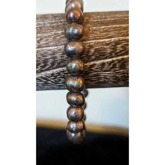 Natural Freshwater Pearl Bracelet W/ Slide In Fancy Clasp
