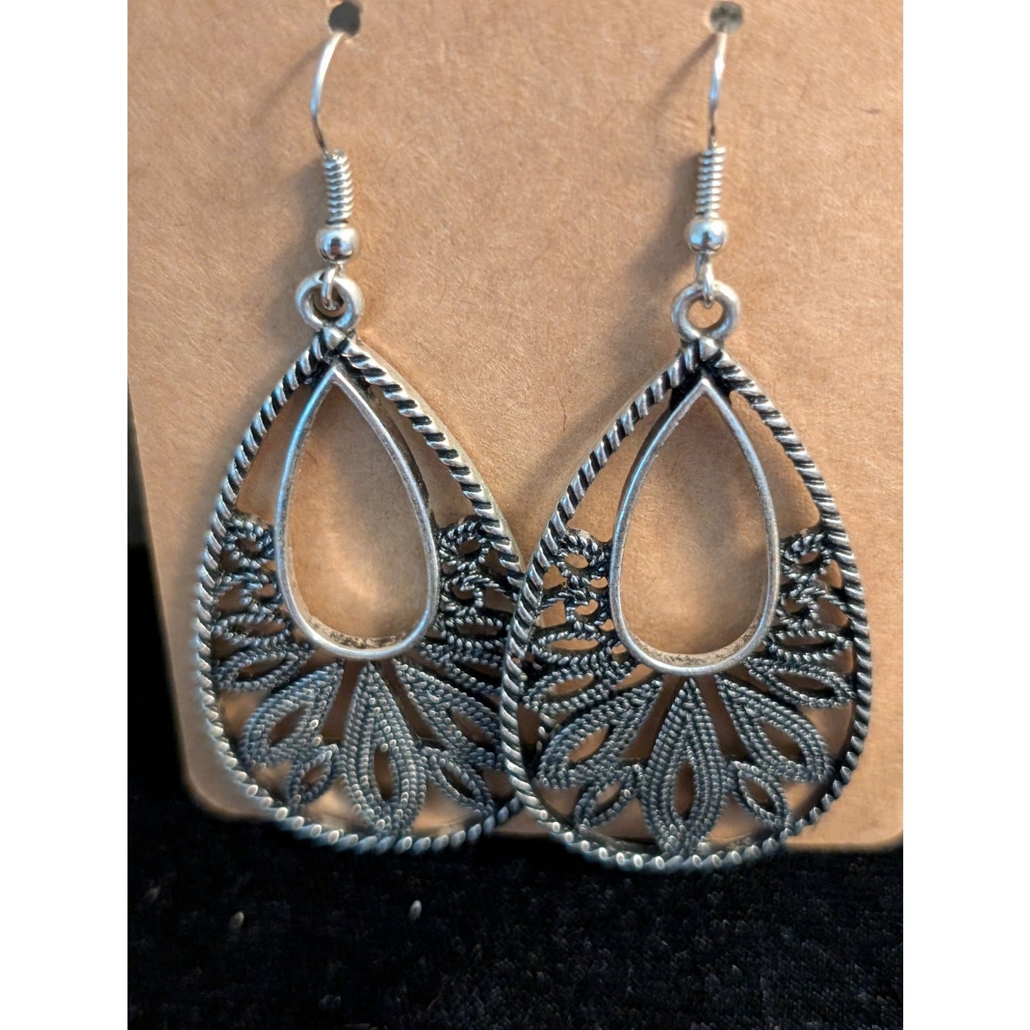 Lot of Eight Pair Silver Tone Dangle/Hoop Earrings