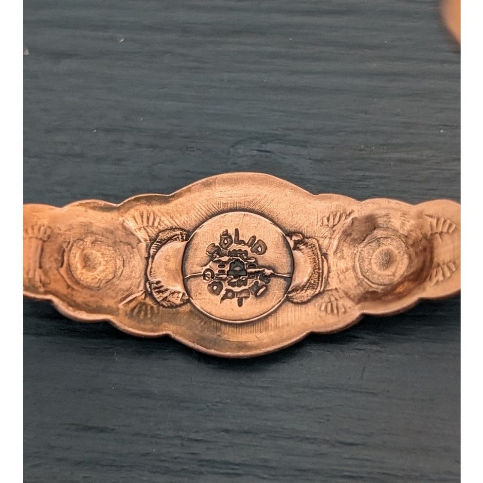 Vintage Southwestern Baby/Child's 1903 Indian Head Solid Copper Cuff Bracelet