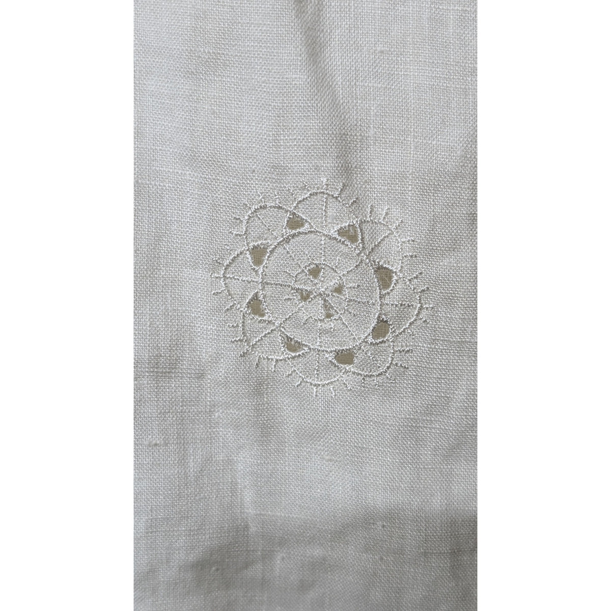 Outfit JPR 100% Pure Linen Cream Eyelet Detailing Button Front Top Womens Sz S