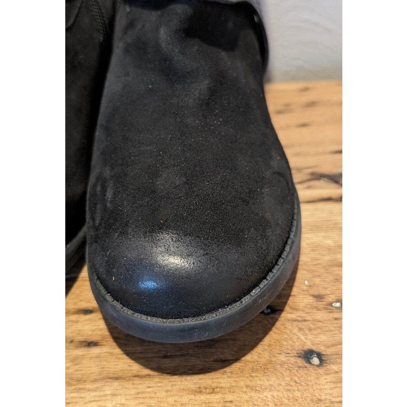 Earth Lina Arlington Wide Black Suede Bootie Womens Sz 8.5W