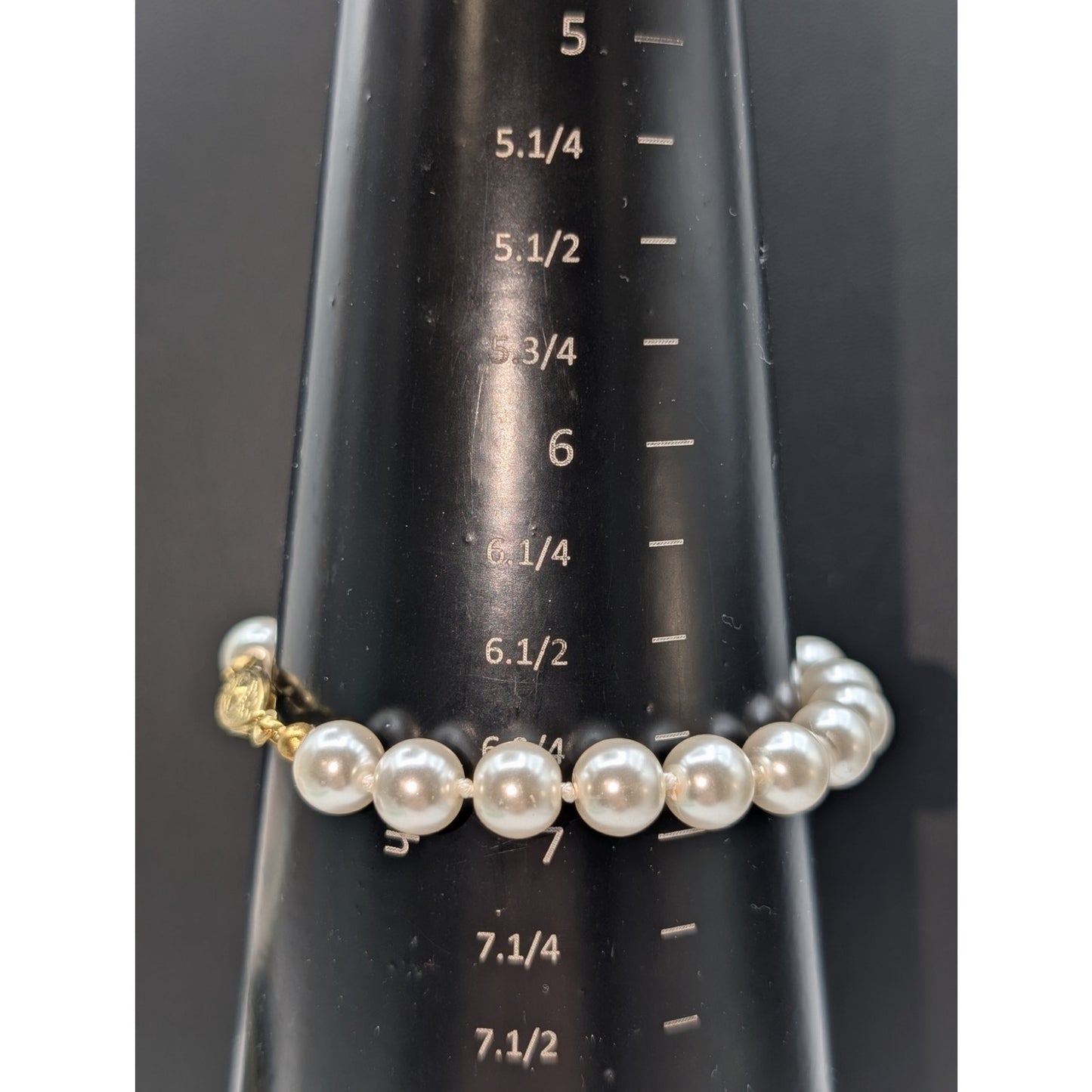 Vintage Glass Pearl Gold Tone Clasp 18" Necklace & Bracelet Set