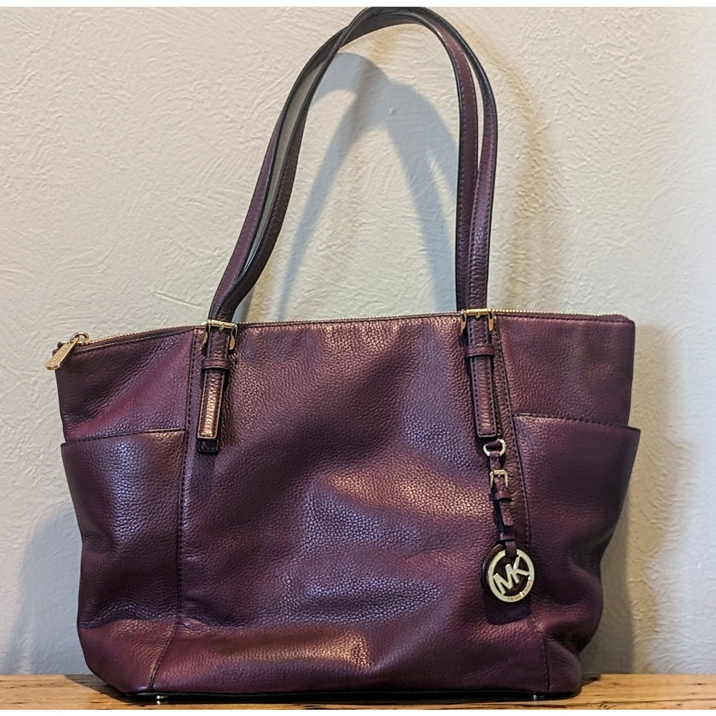 MICHAEL Michael Kors Bedford Large Leather Top Zip Damen Merlot Tote Bag