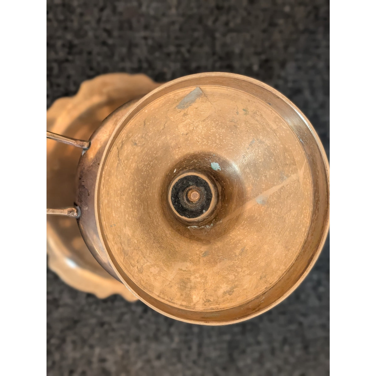 Vintage Embossed Brass Pedestal Champagne Bucket Urn With Handles