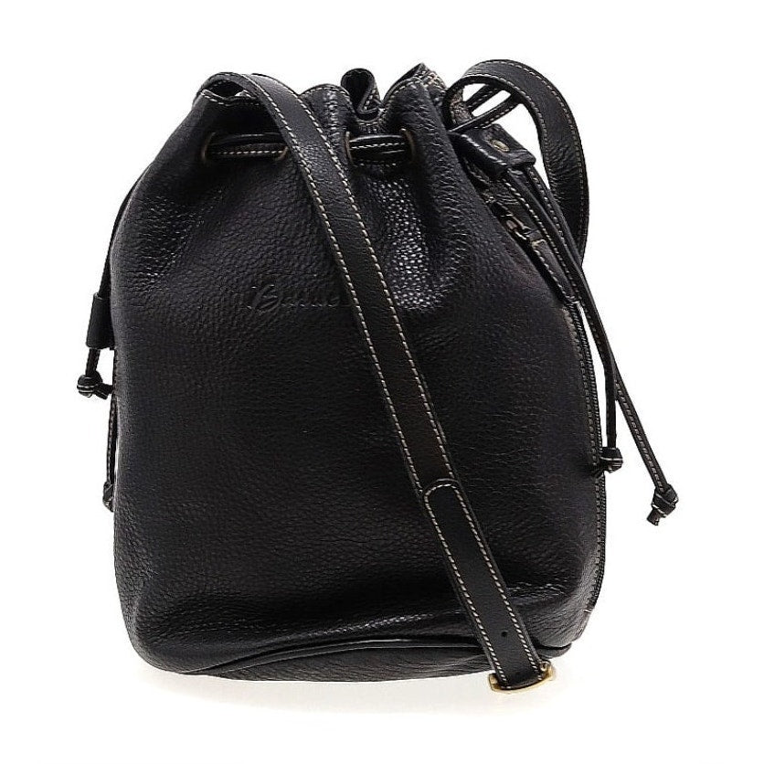 Barucci Leather Crossbody Drawstring Bucket Handbag