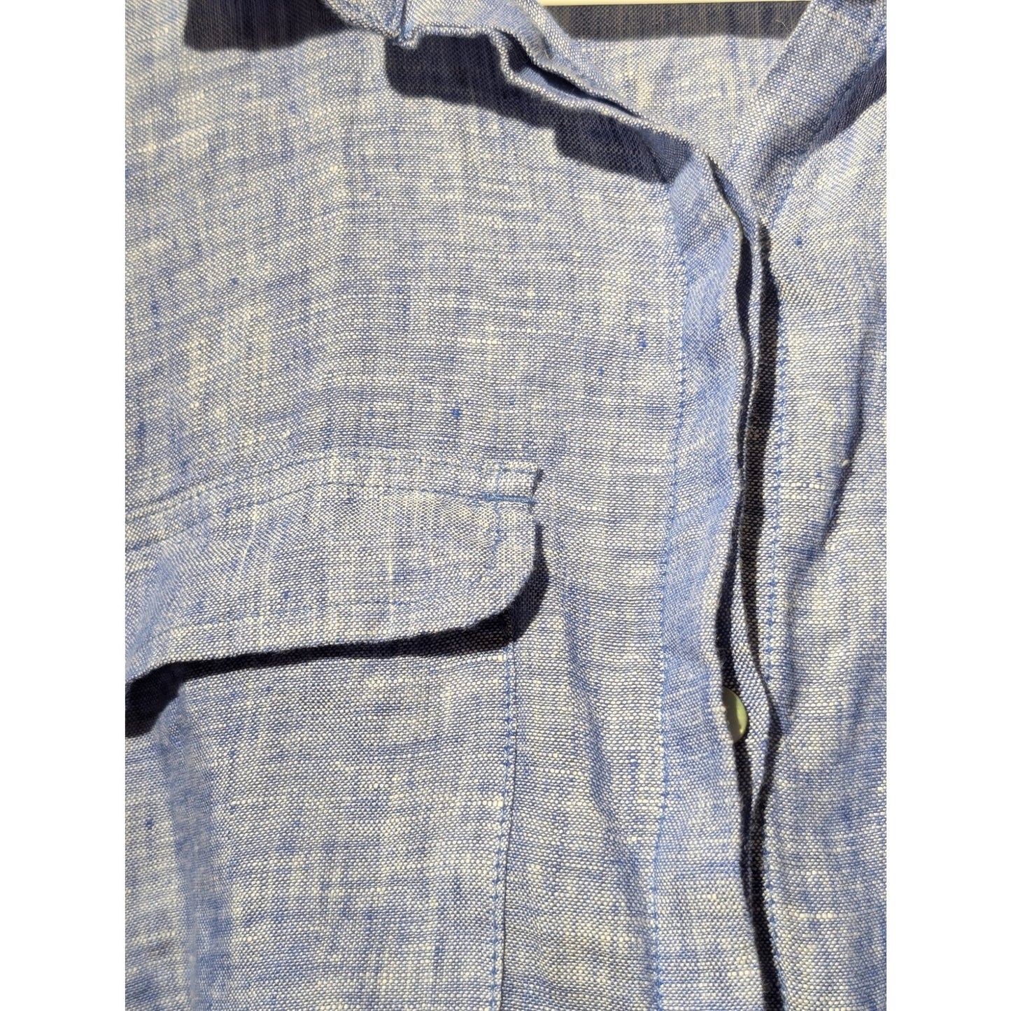 NWT JNY Jones New York 100% Linen Sleeveless Pocket Button Front Blouse Sz S