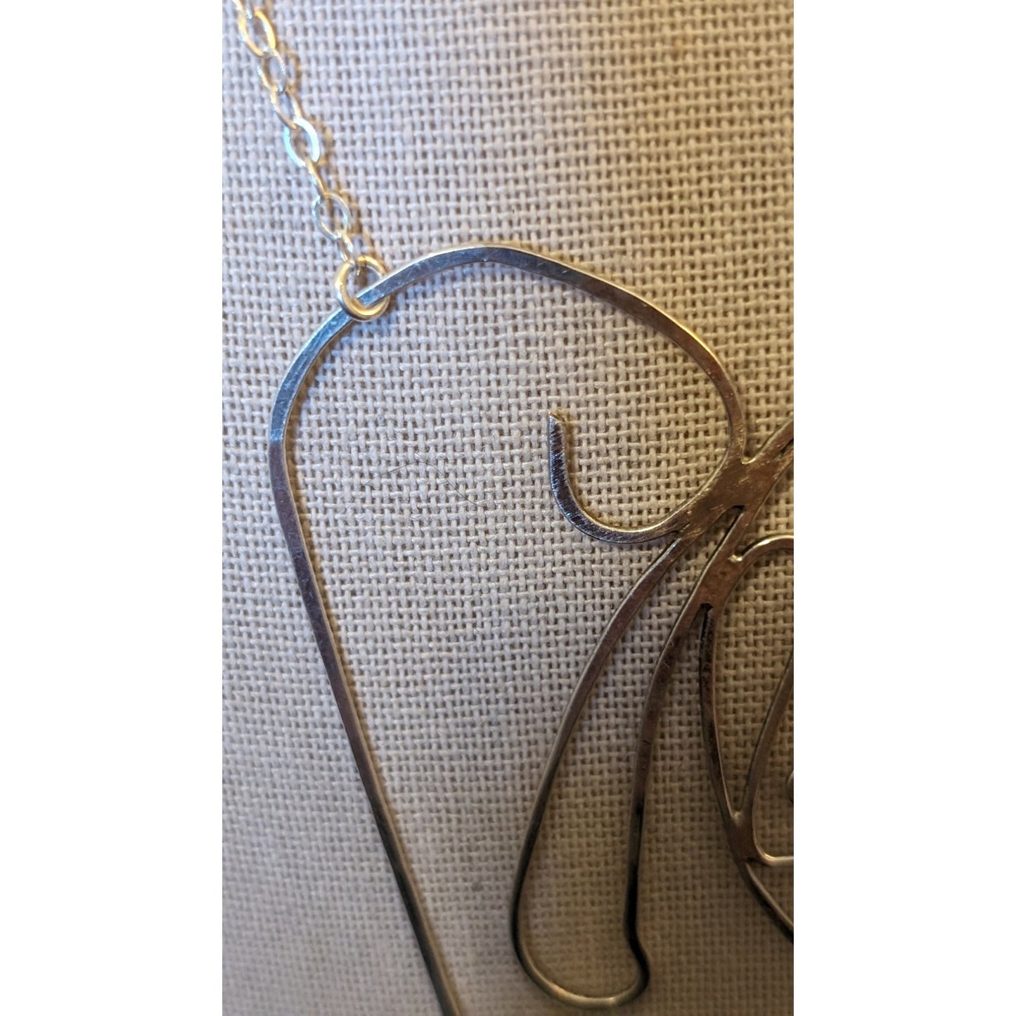 Annie's Art & Follies Heart in Silver Wire Silver Tone Chain 16" Necklace
