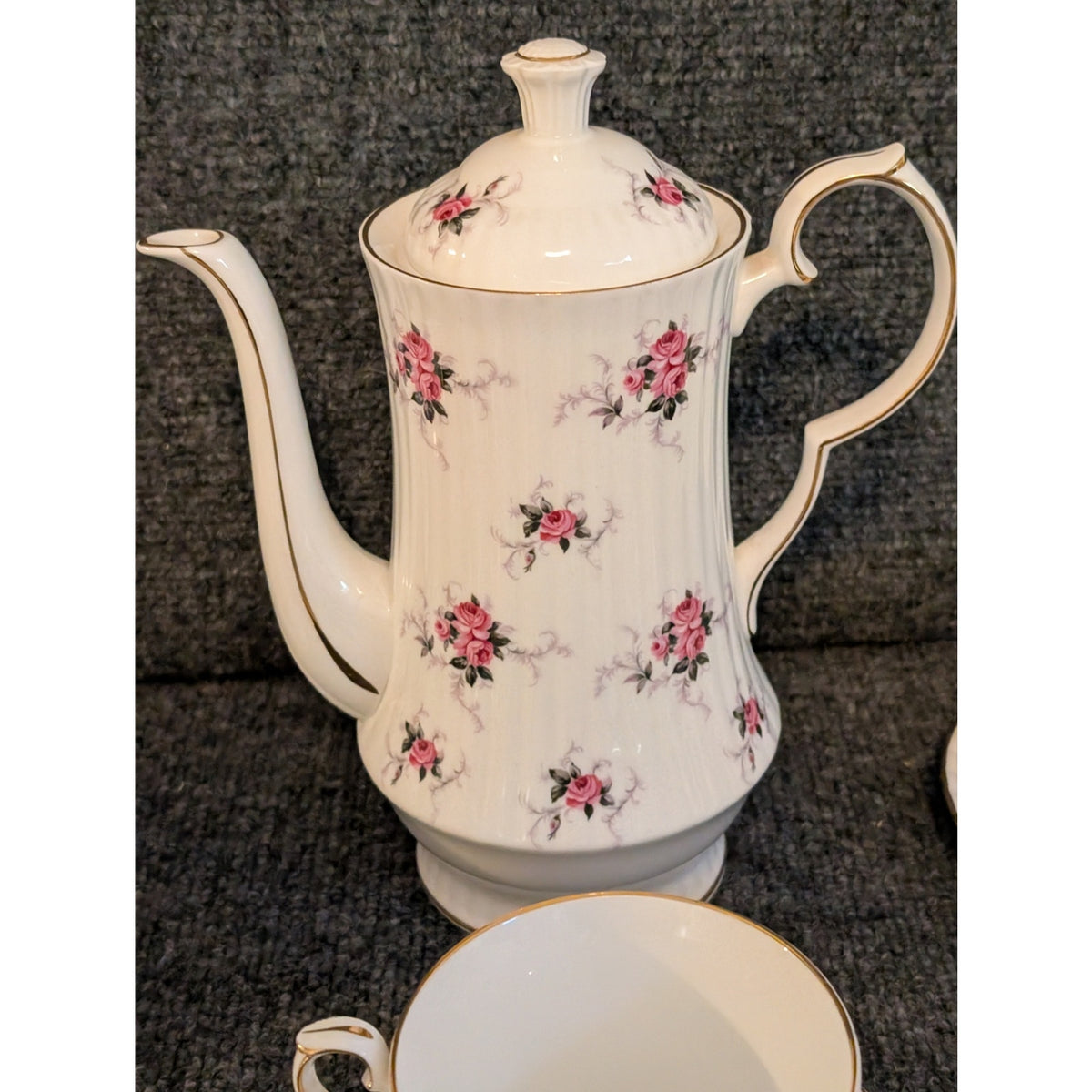 Vtg Princess House Hemmersley Bone China Spode England White Pink Rose Tea Set