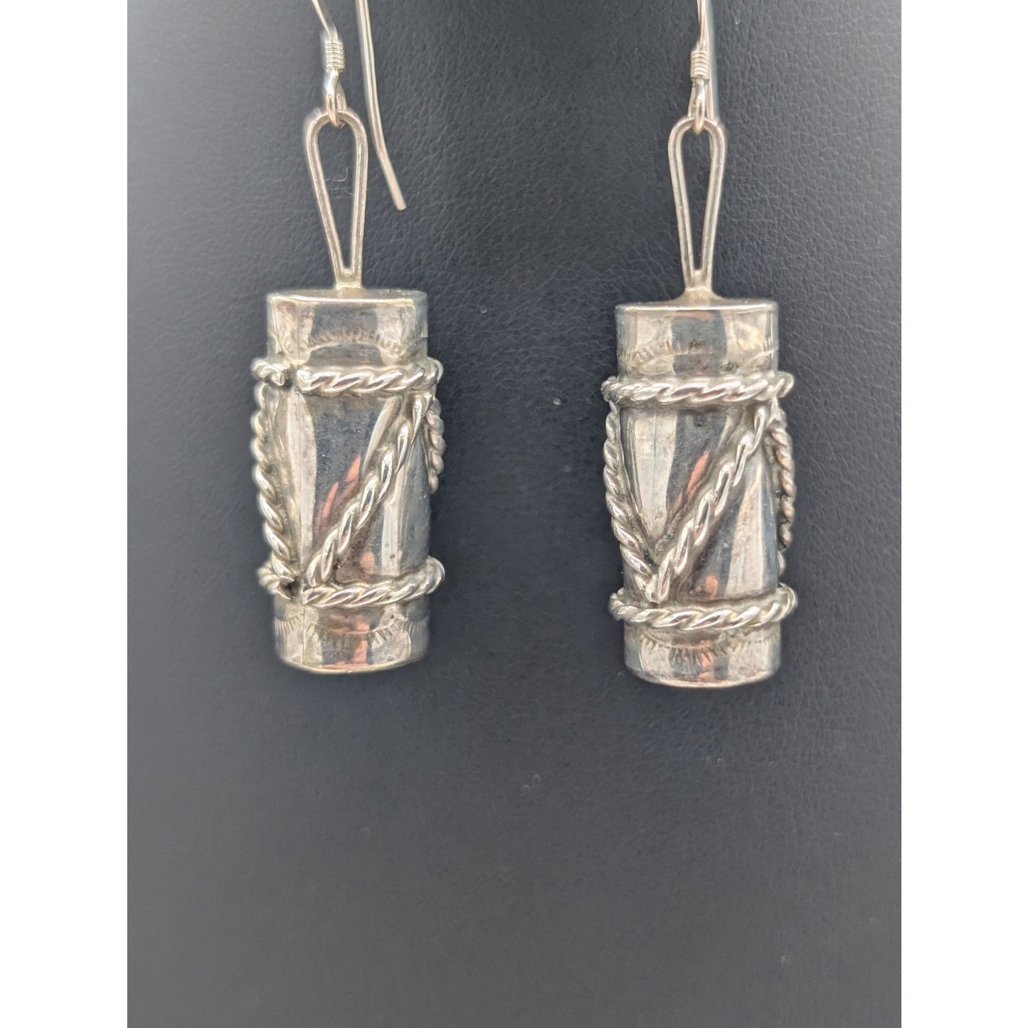 VTG Clyde Woody Navajo Sterling Silver Turquoise Drum Necklace Earring Ring Set