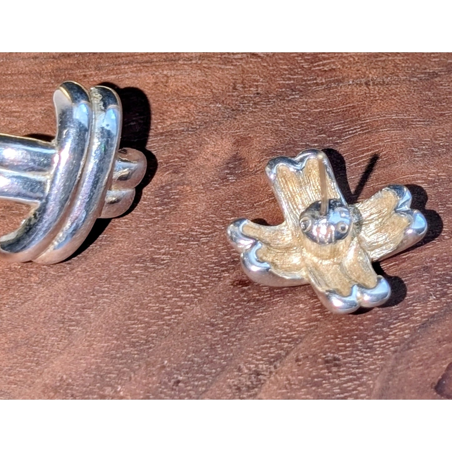 Monet Silver Tone Criss Cross Pierced Earrings