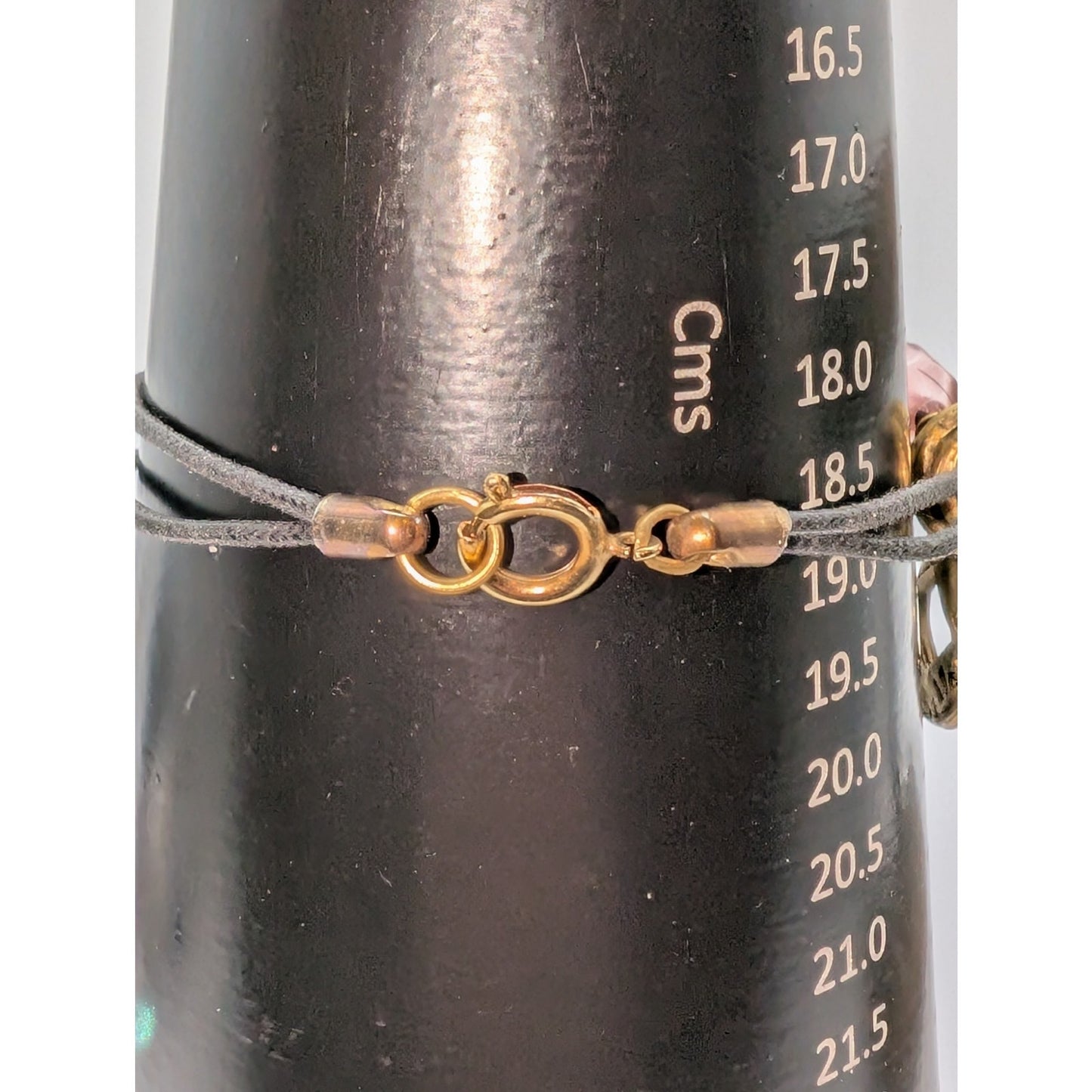 Gold Tone Coin & Bead Charm Corded 8" Bracelet