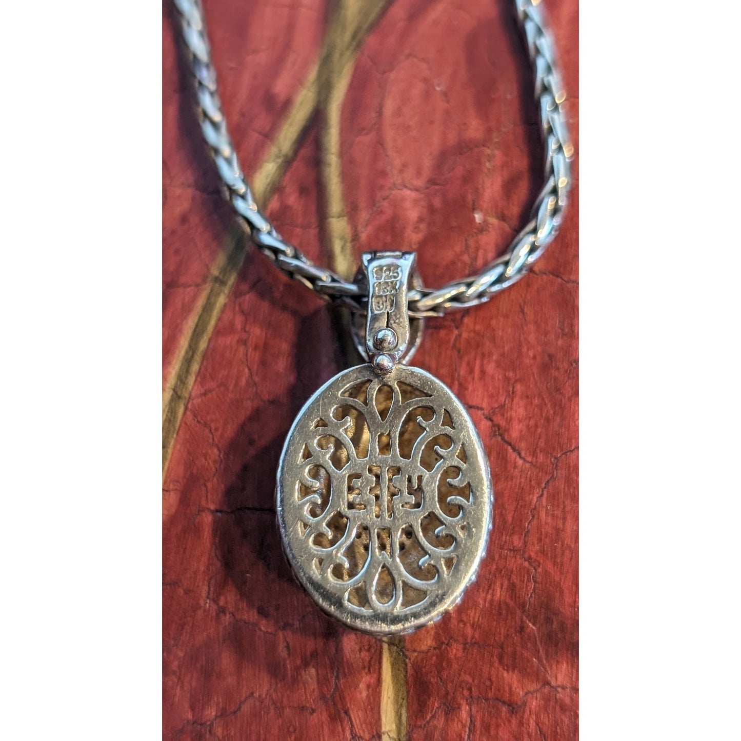 EFFY BH Balissima 18k Gold & Sterling Silver Diamond Pendant Toggle Necklace 18"