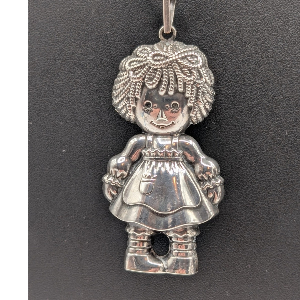 Vtg Large Raggedy Ann 1975 Bobbs Merrill Co., Inc. 925 Sterling Silver Necklace