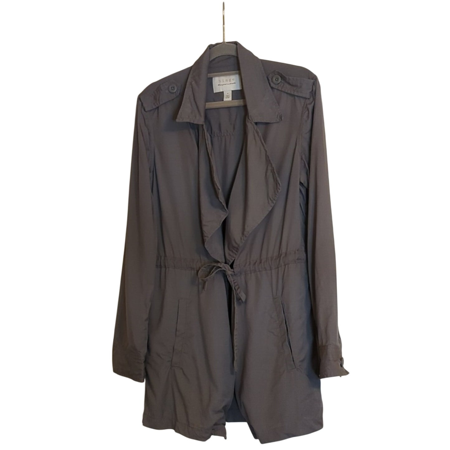 hinge Designed in Seattle Drapey Soft Utility Open Front Silhouette Jacket Sz. S