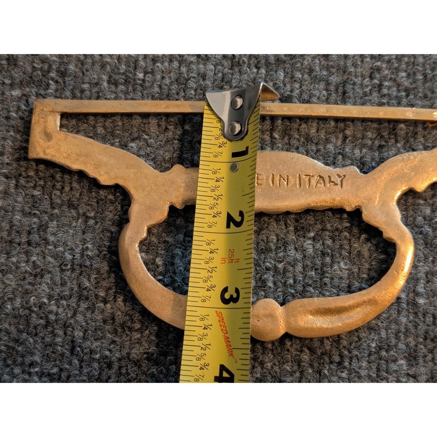 Vtg Made in Italy Ornate Brass Bell Pull End Fittings For Tapestry Wall Hanger