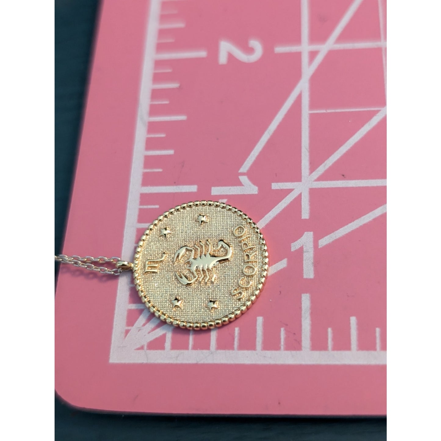 Gold Tone Scorpio Pendant Necklace