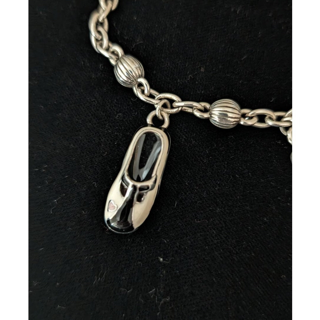 Brighton Vintage Retired Enamel Shoe Charm Bracelet