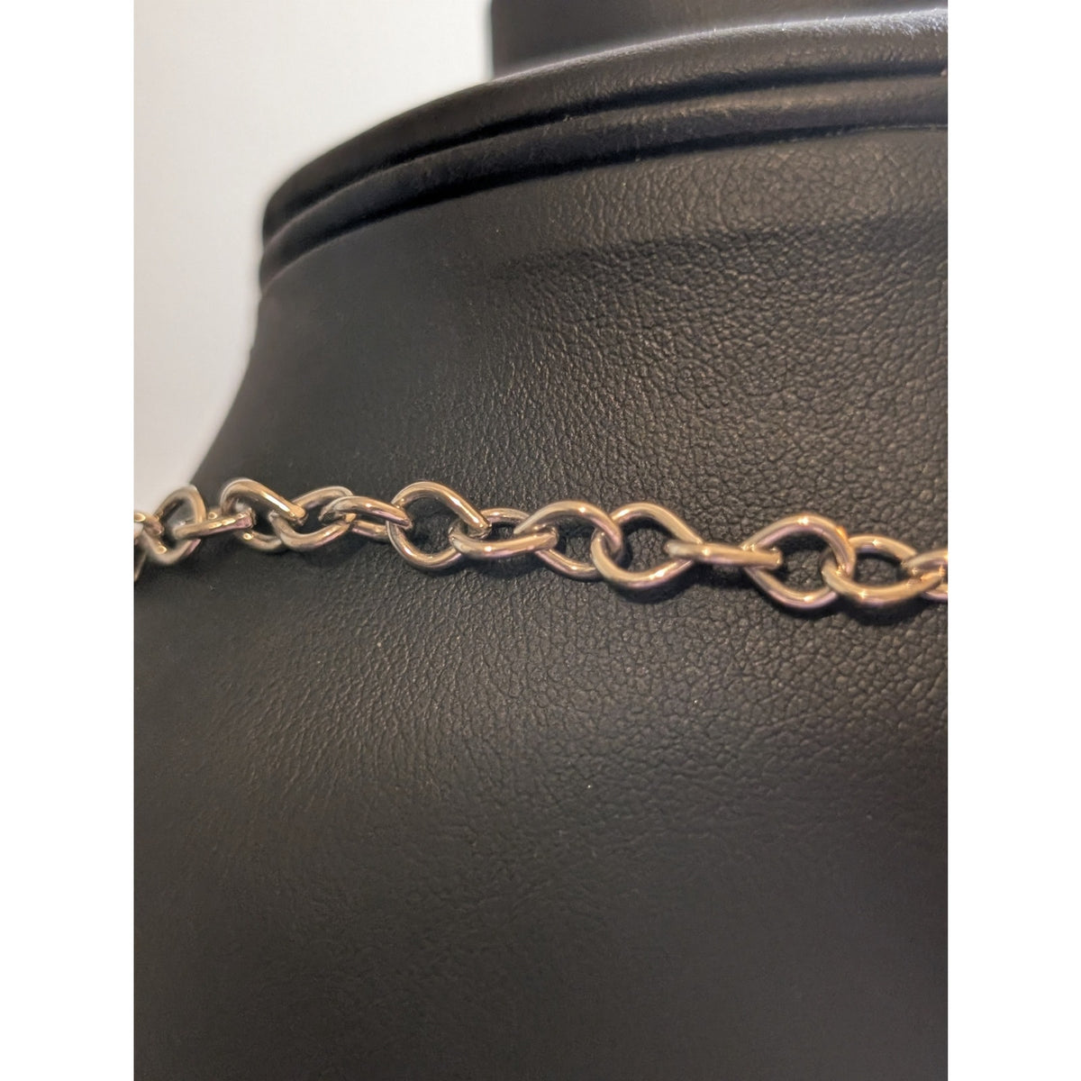Chico's Black Cabochon Pendant Silver Tone Pendant Snake Chain Necklace