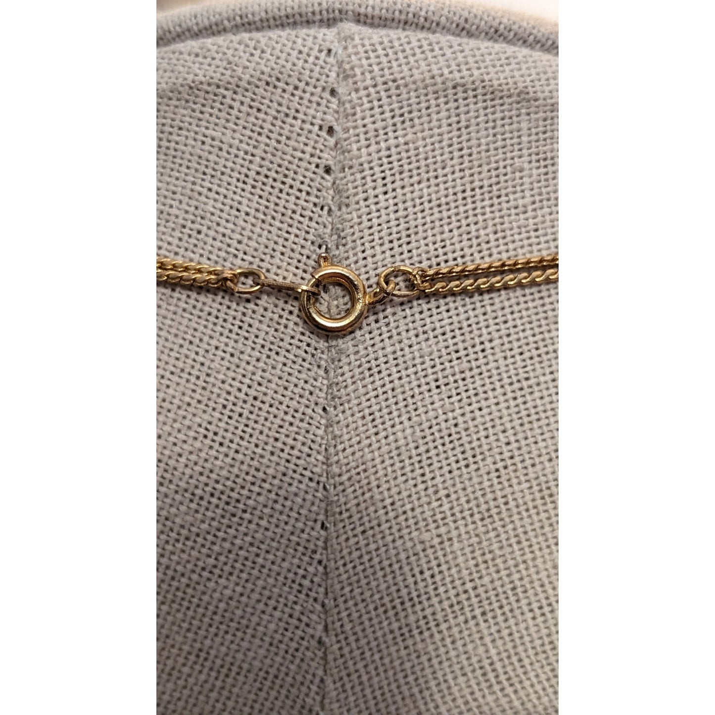 Vintage Double Gold Tone Chain Pearl and Coil Bead Necklace