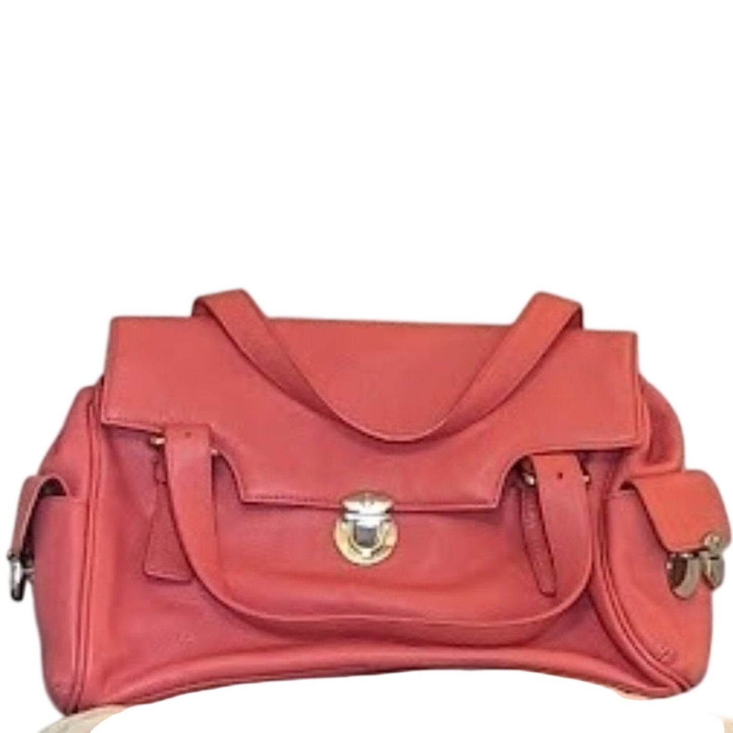 Maxx New York Coral Pebble Grain Leather Handbag
