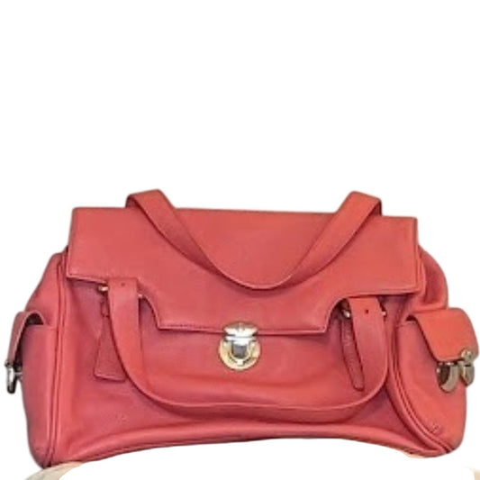 Maxx New York Coral Pebble Grain Leather Handbag