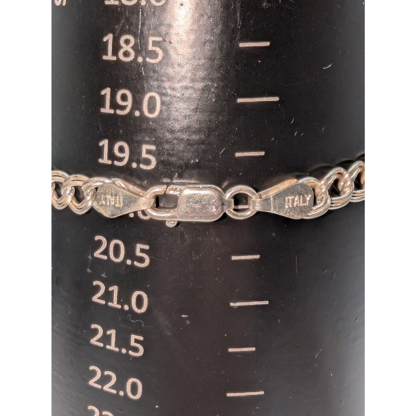 925 Sterling Silver Double Curb Link Chain 5mm 8" Charm Bracelet