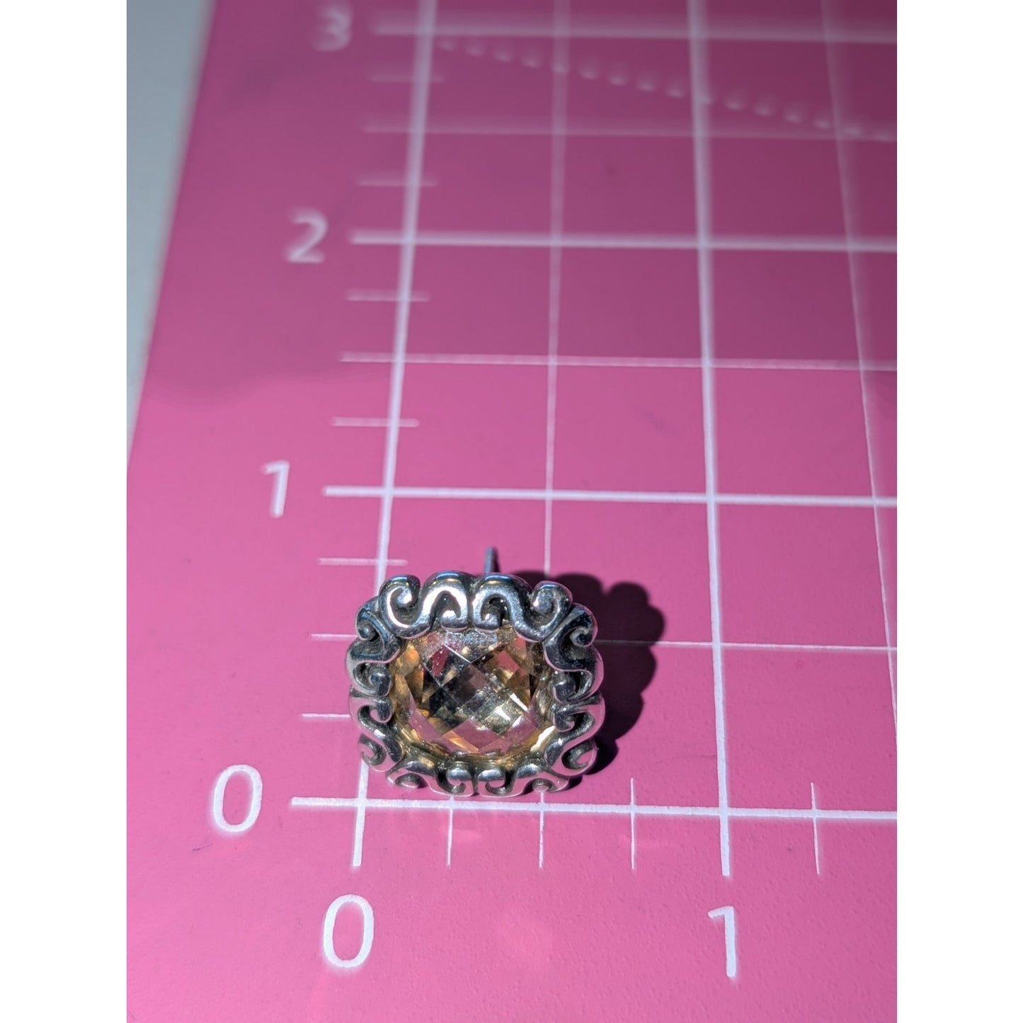 Brighton Danube Golden Champagne Faceted Swarovski Crystal Scroll Post Earrings