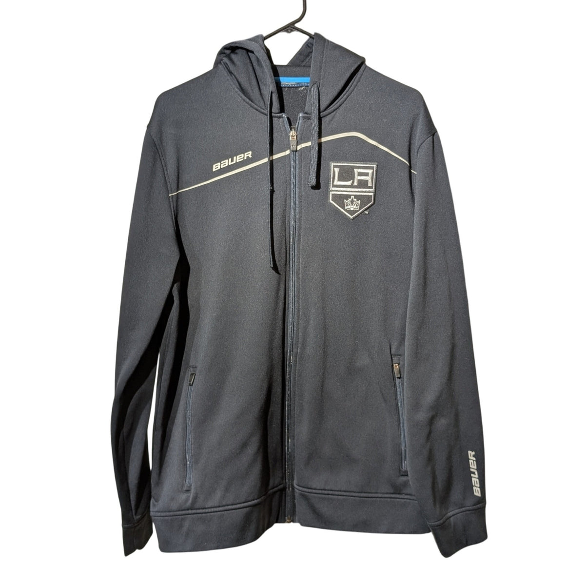 Vintage Bauer LA Kings Black Full Zip Hooded Jacket Men's Size Approx. L