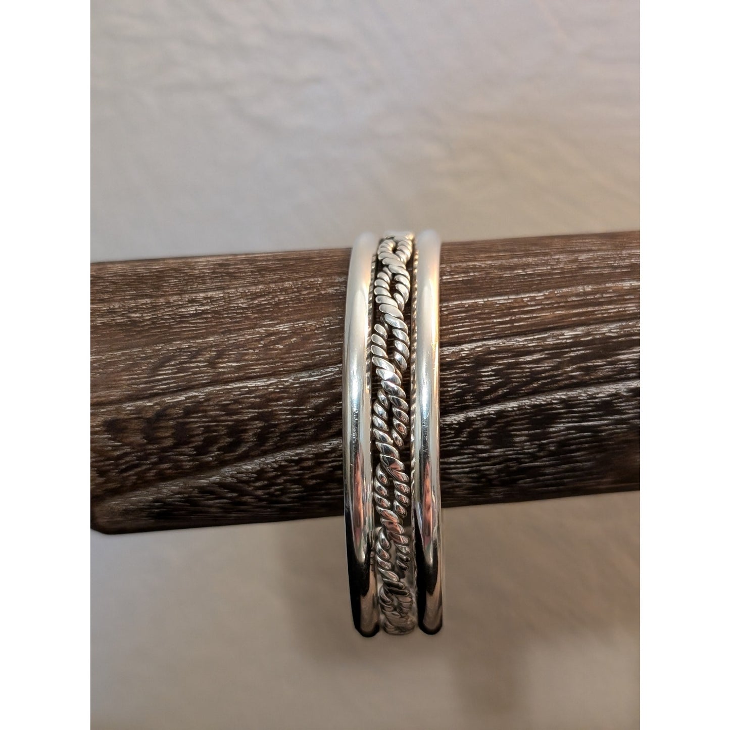 Vintage Taxco Mexico 925 Sterling Silver Twisted Cuff Bracelet