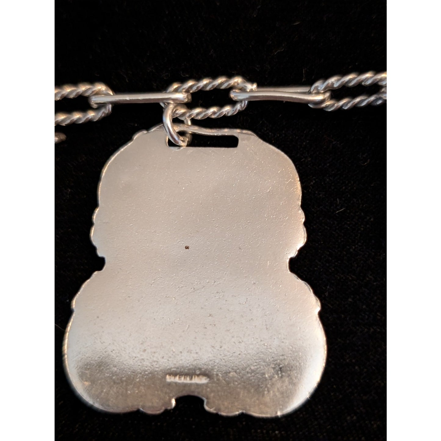 VTG T Foree Hunsicker Sterling Silver Engraved Luggage Tag Cherub Charm Bracelet
