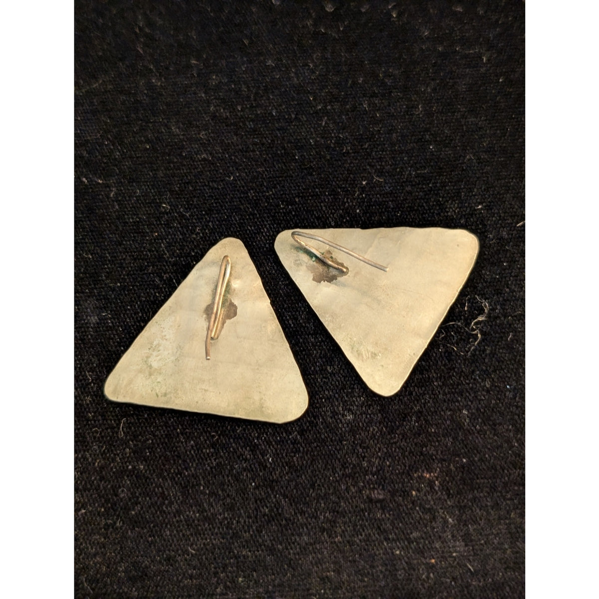 Vintage Pyramid All Seeing Eye Silver Tone Wire Earrings