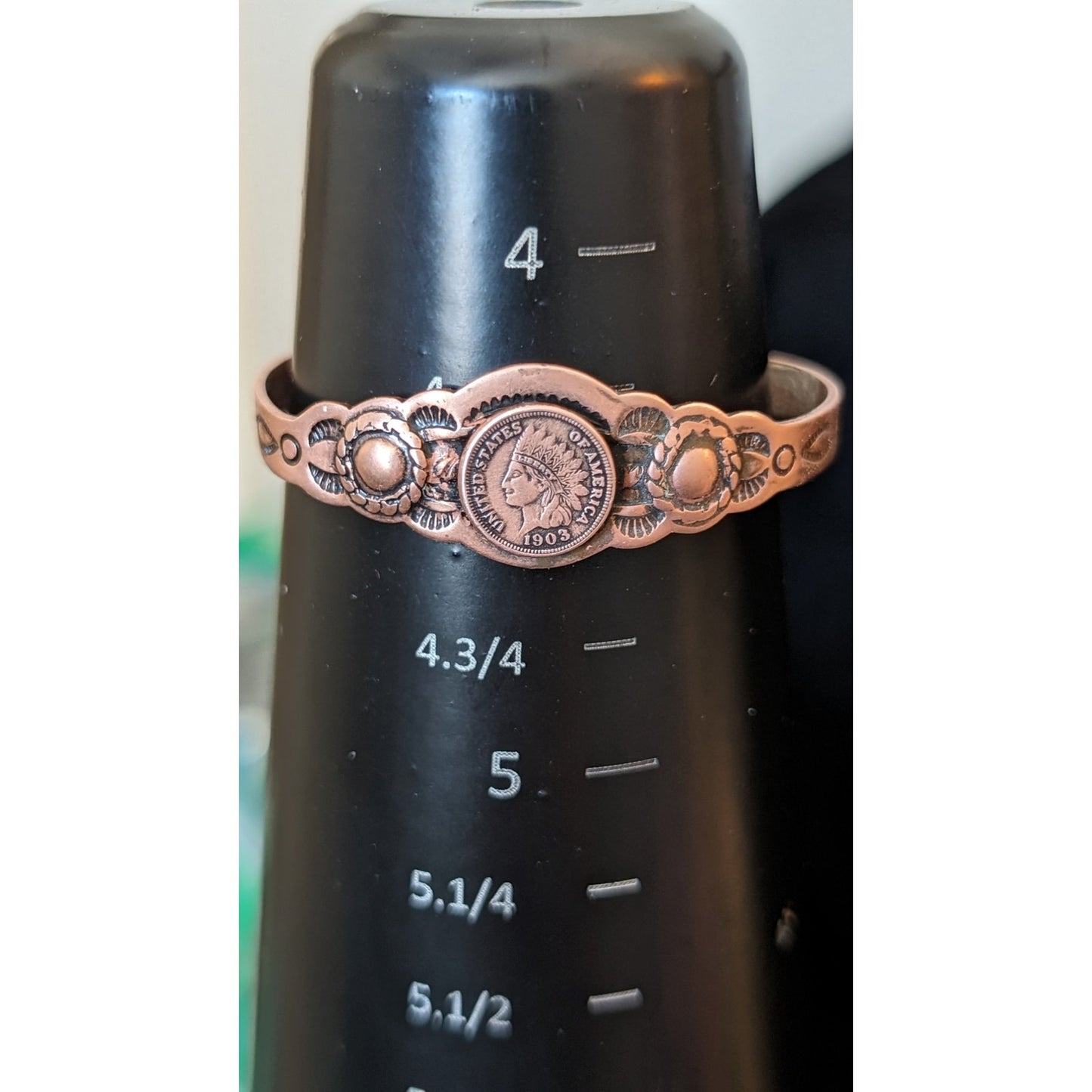 Vintage Southwestern Baby/Child's 1903 Indian Head Solid Copper Cuff Bracelet