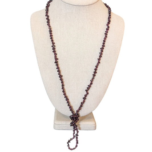 Natural Garnet Chip Bead 34" Necklace