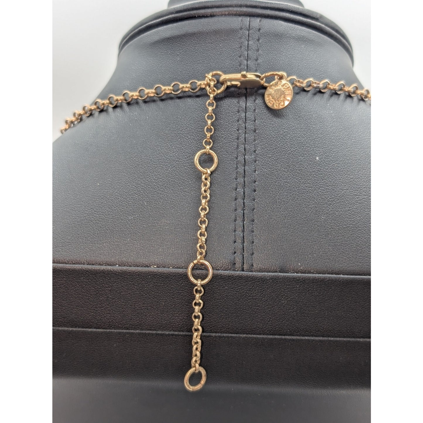 J. Crew Taupe Resin Cabochon Bold Dangle Gold Tone Statement Adjustable Necklace