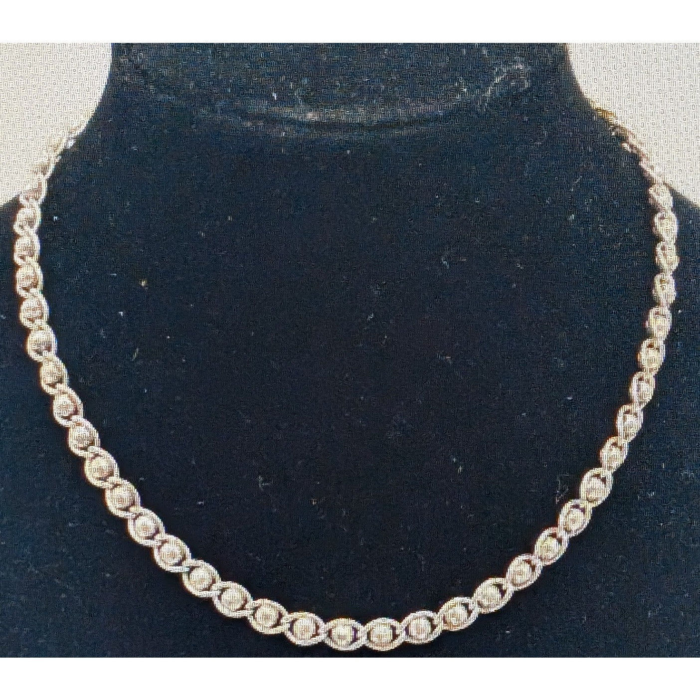 Vintage 925 Italy Sterling Silver Disco Ball Chain Link 15" Necklace 14.97g