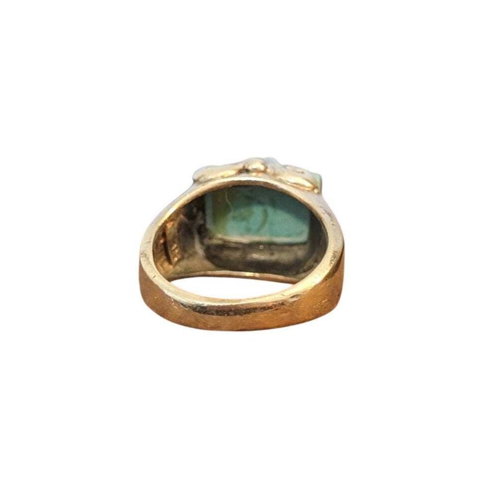 Southwestern Sterling Silver Swirl Filigree Wrapped Turquoise Ring Size 6.25