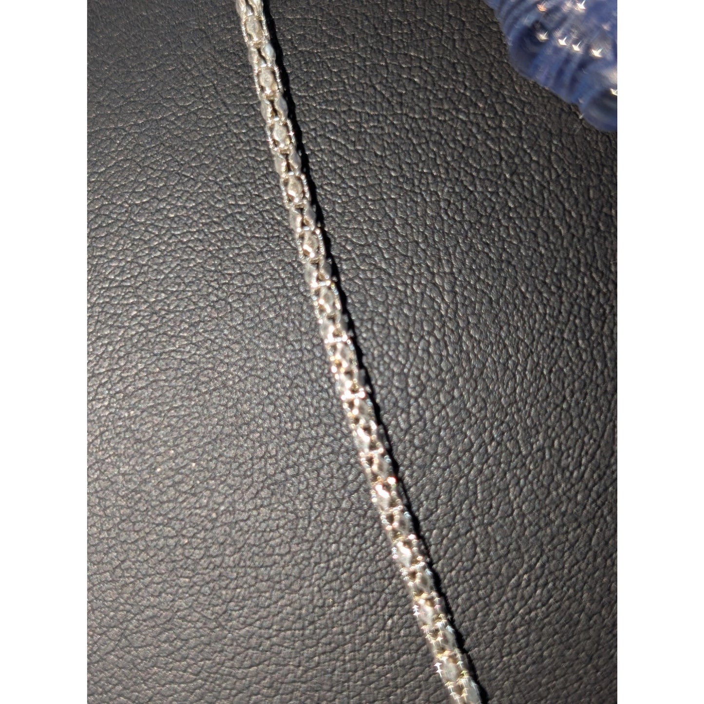 Lot of Three Silver Tone Necklaces --Vtg Long Chain Purple Bead & Charm Pendant