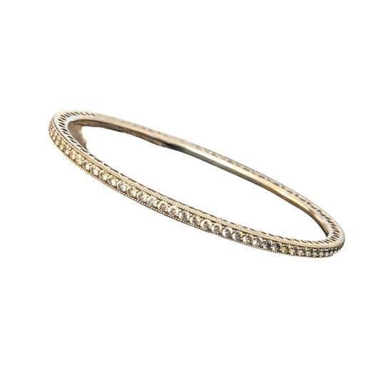 Retired Genuine Pandora Twinkling Forever Sterling Silver 925 Oval Bangle Sz 17