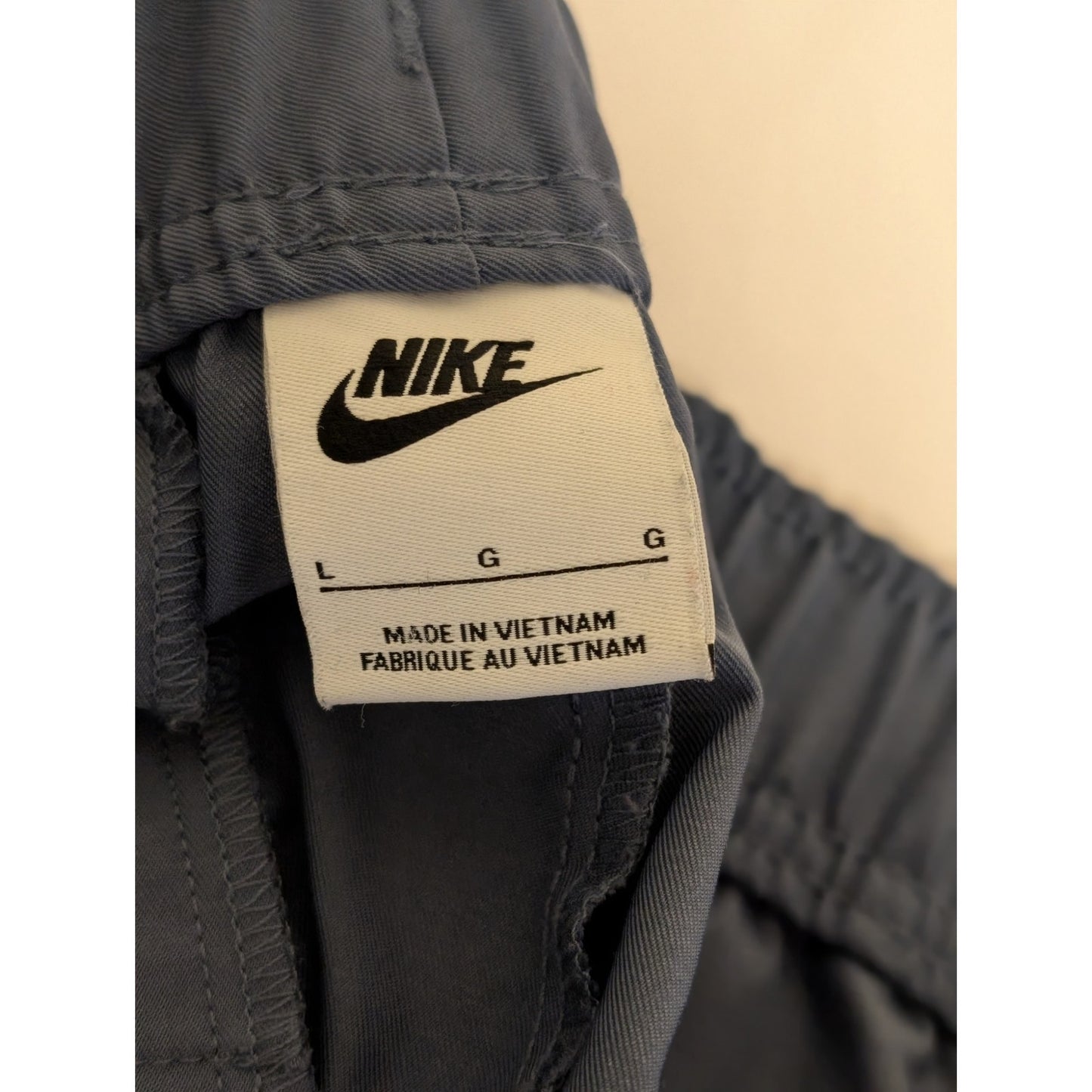 NIKE Smoke Blue Club Woven Taper Leg Dri Fit Elastic Drawstring Waist Sz L Pants